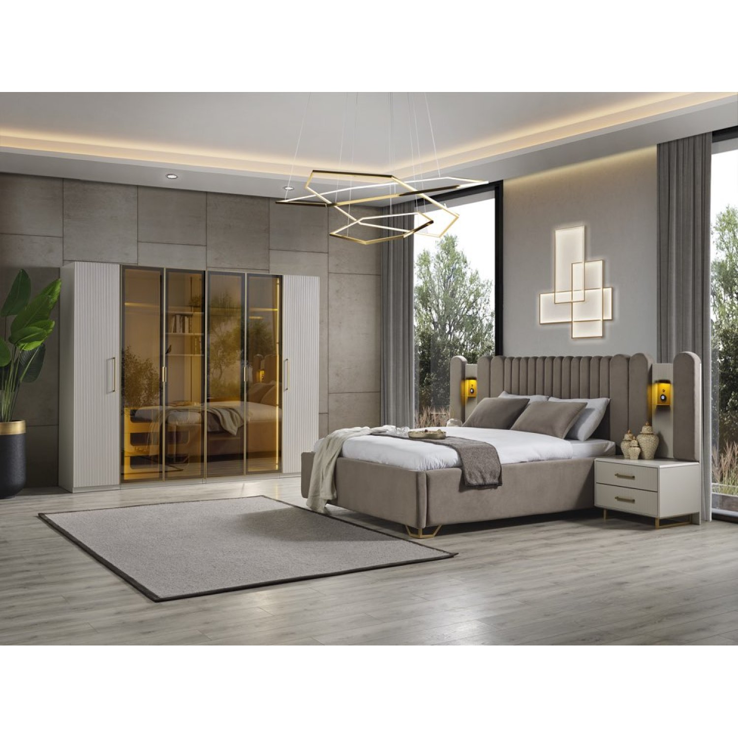 Gold-Black Lisa Yatak Odası